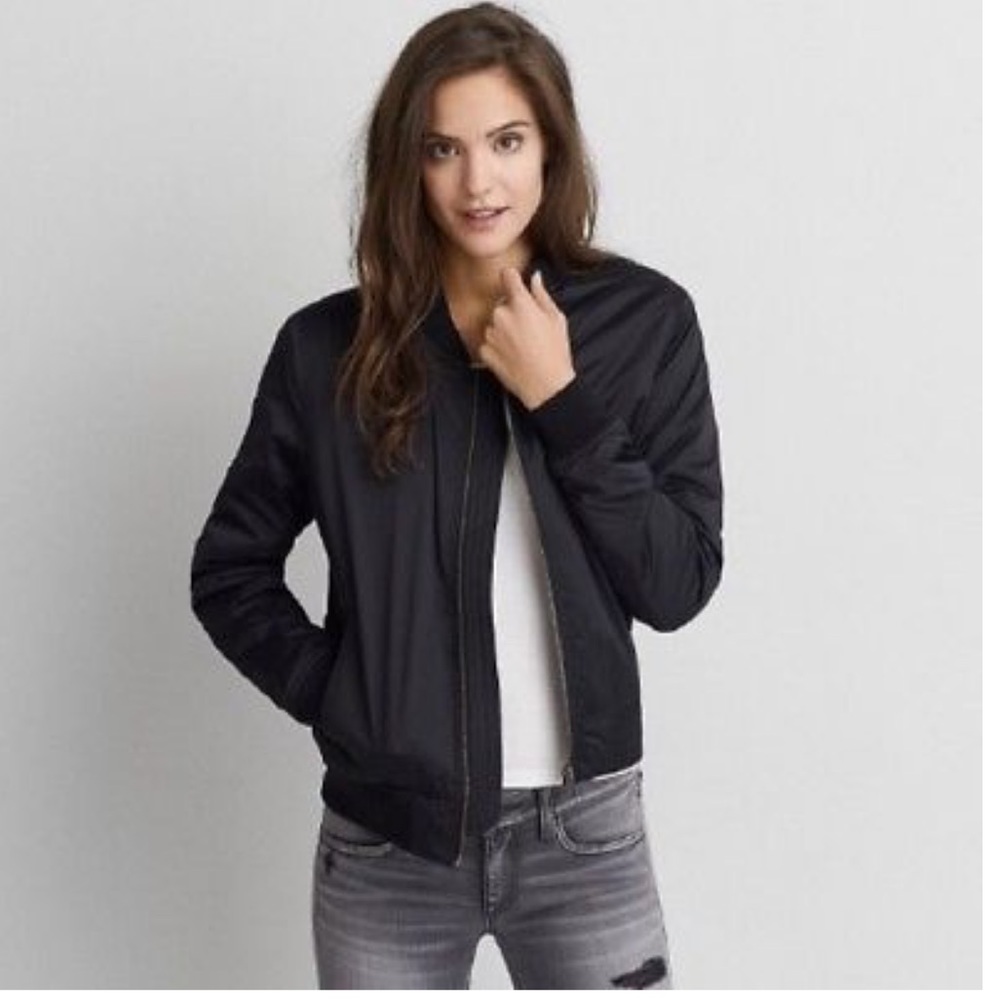 Classic black bomber jacket